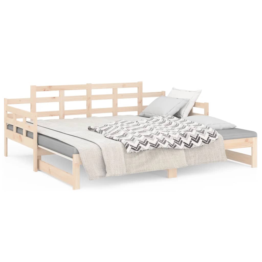 daybed med udtræk 2x(80x200) cm massivt fyrretræ