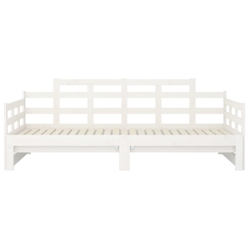 daybed med udtræk 2x(80x200) cm massivt fyrretræ hvid