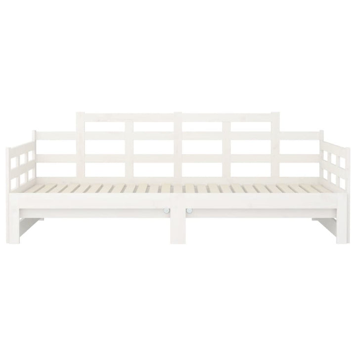 daybed med udtræk 2x(80x200) cm massivt fyrretræ hvid