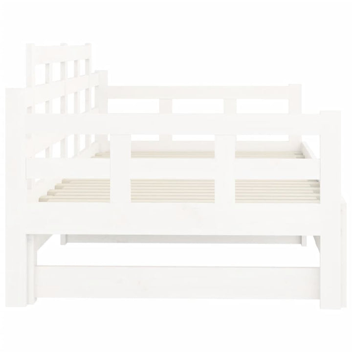 daybed med udtræk 2x(80x200) cm massivt fyrretræ hvid