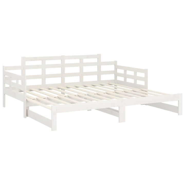 daybed med udtræk 2x(90x190) cm massivt fyrretræ hvid