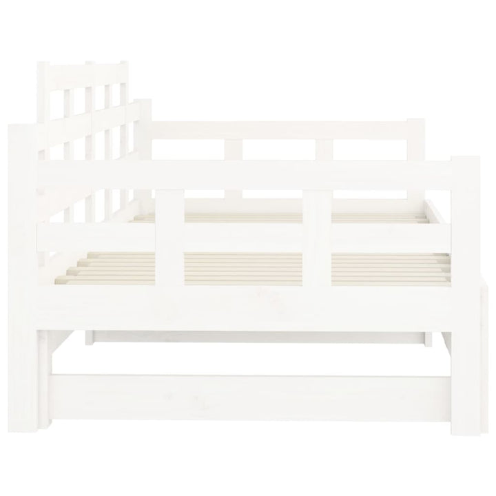 daybed med udtræk 2x(90x190) cm massivt fyrretræ hvid