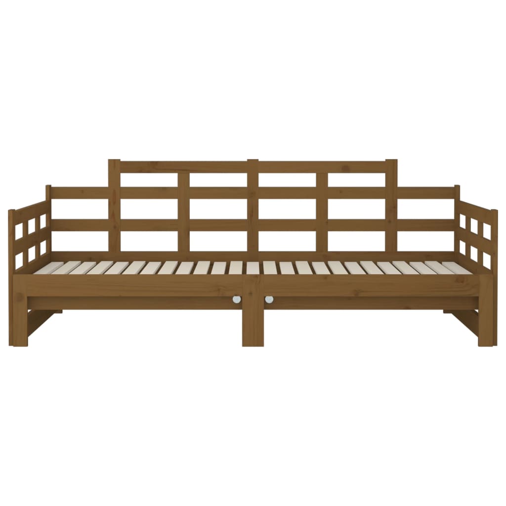 daybed med udtræk 2x(90x190) cm massivt fyrretræ gyldenbrun