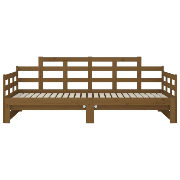 daybed med udtræk 2x(90x190) cm massivt fyrretræ gyldenbrun
