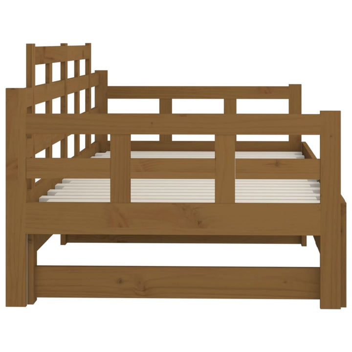 daybed med udtræk 2x(90x190) cm massivt fyrretræ gyldenbrun