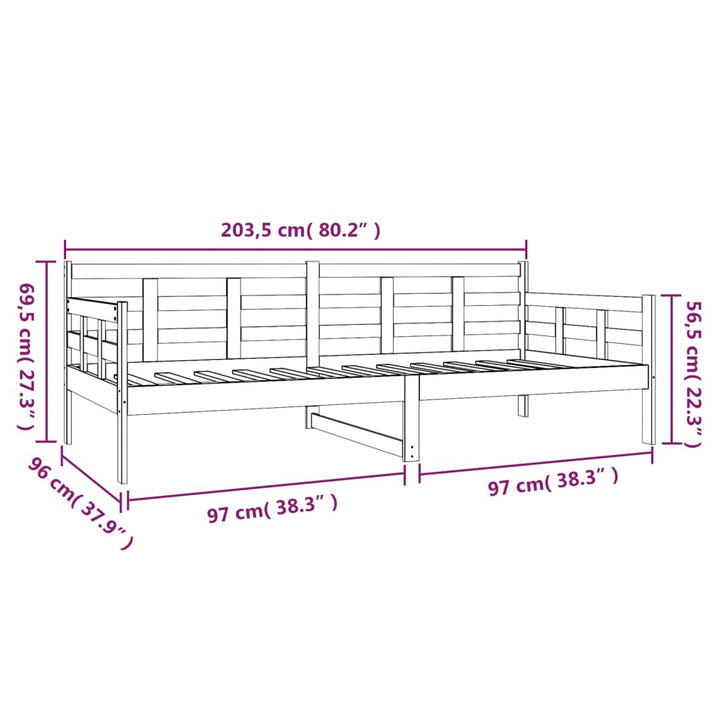 daybed 90x200 cm massivt fyrretræ