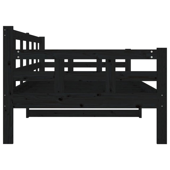 daybed 90x200 cm massivt fyrretræ sort