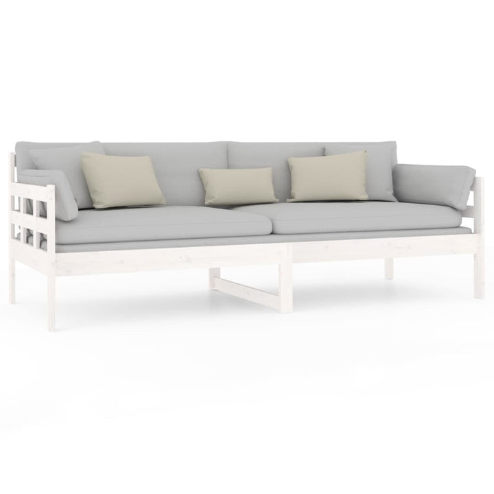 daybed 80x200 cm massivt fyrretræ hvid