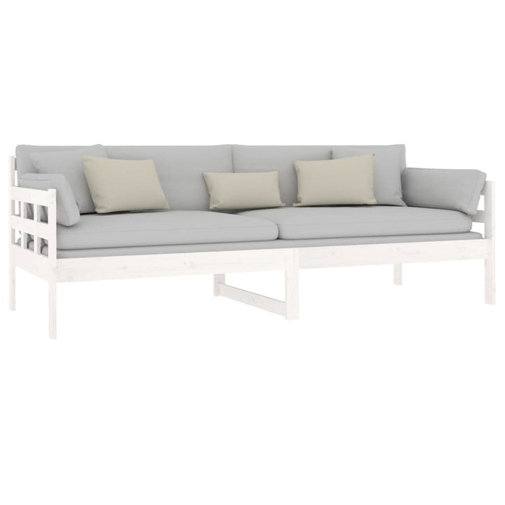 daybed 80x200 cm massivt fyrretræ hvid