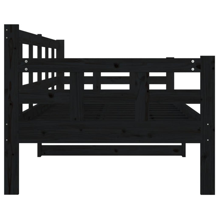 daybed 80x200 cm massivt fyrretræ sort