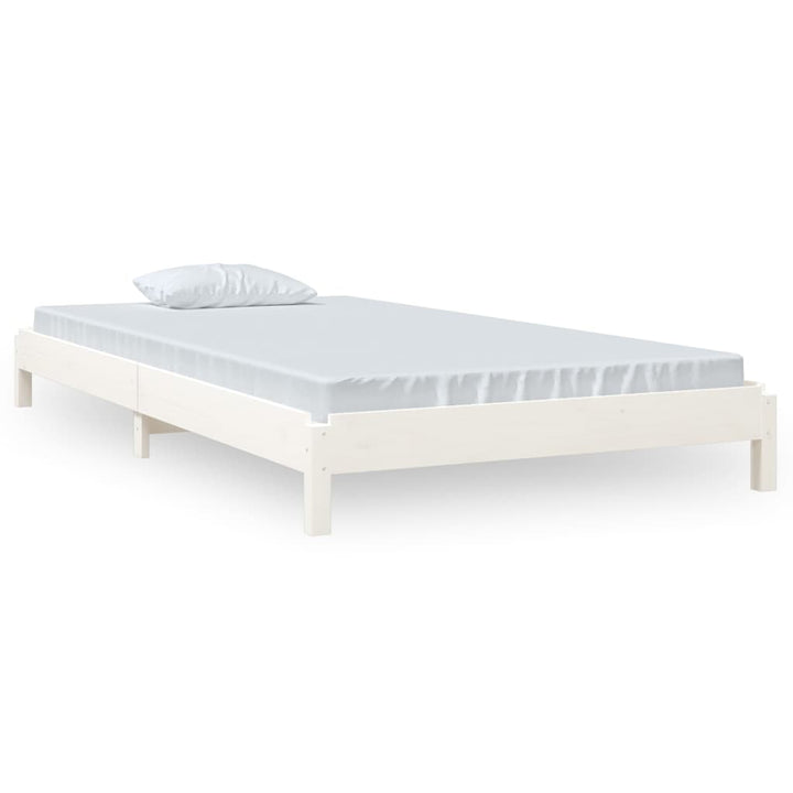 stabelbar seng 100x200 cm massivt fyrretræ hvid