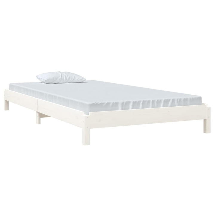 stabelbar seng 90x190 cm massivt fyrretræ hvid