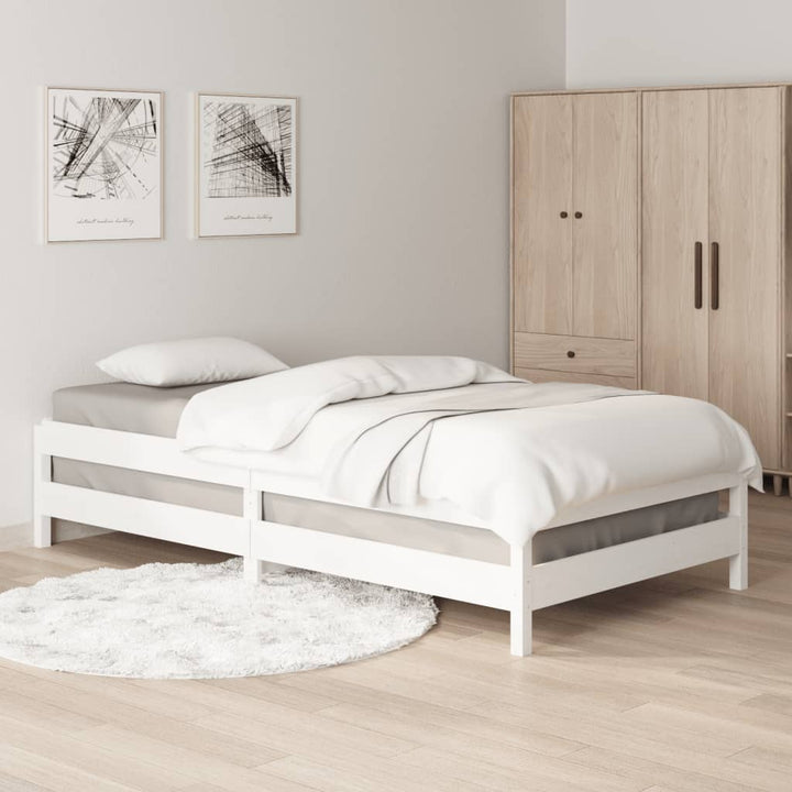 stabelbar seng 90x190 cm massivt fyrretræ hvid