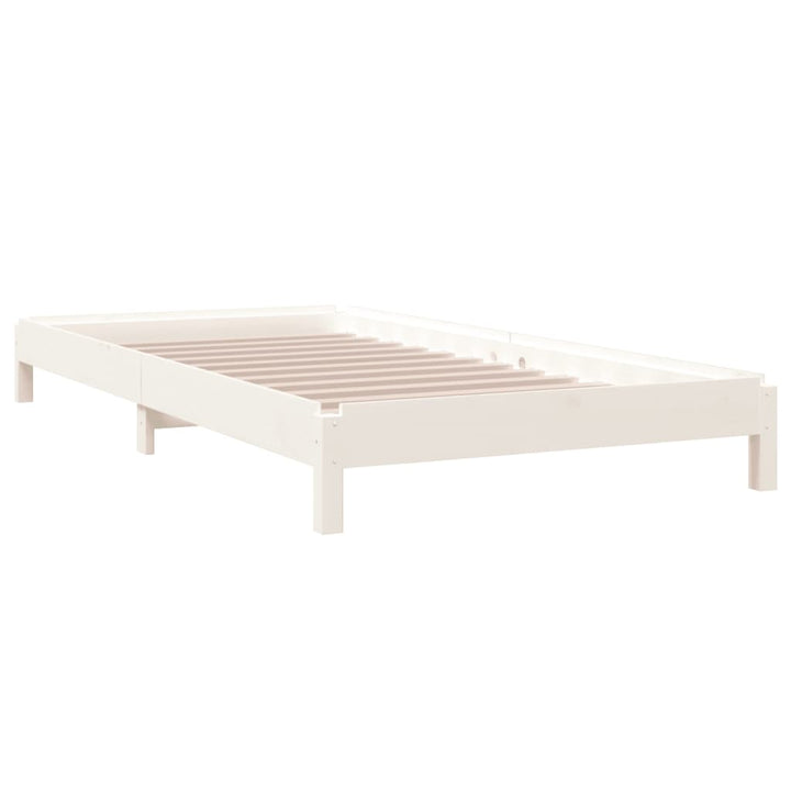 stabelbar seng 90x190 cm massivt fyrretræ hvid