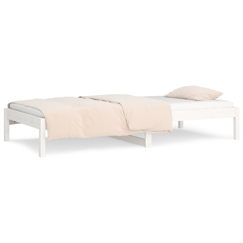 daybed uden madras 90x200 cm massivt fyrretræ hvid