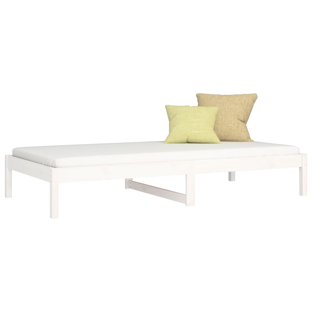 daybed uden madras 80x200 cm massivt fyrretræ hvid