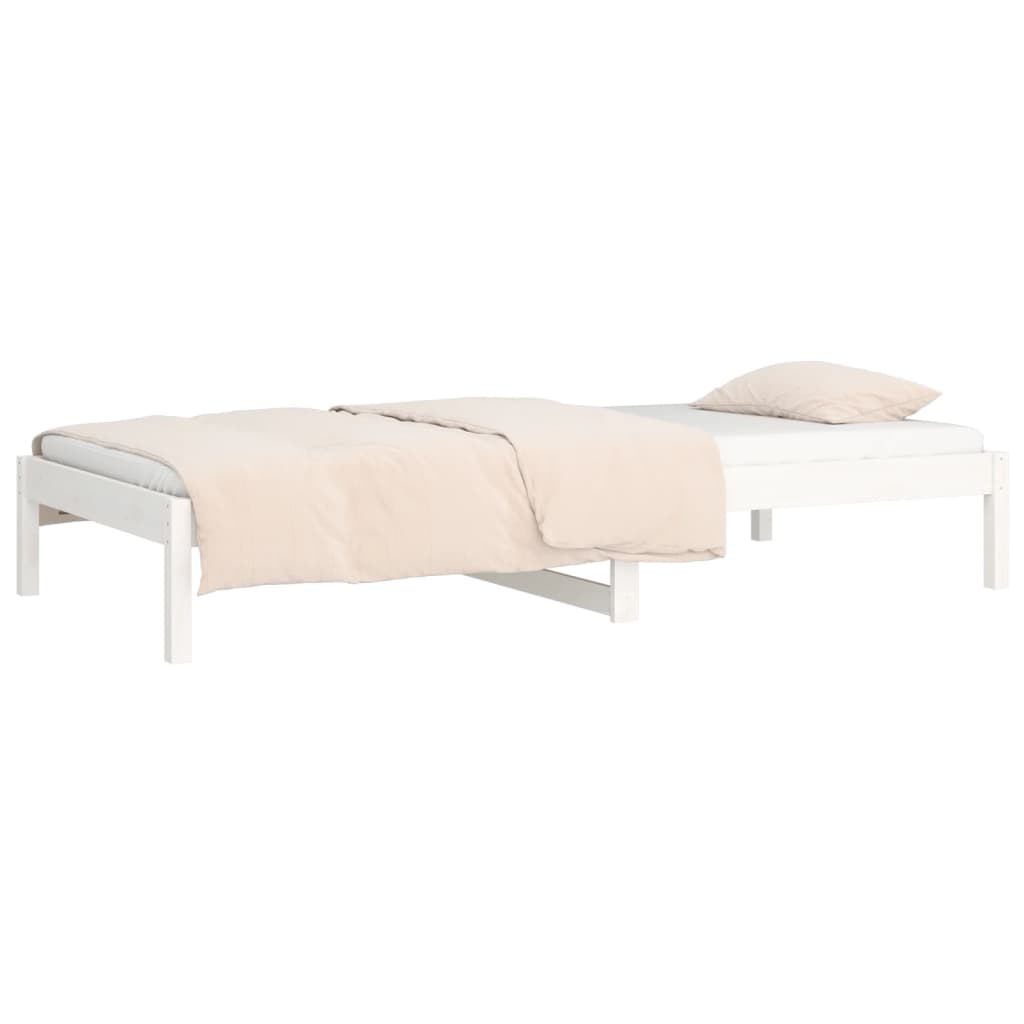 daybed uden madras 80x200 cm massivt fyrretræ hvid