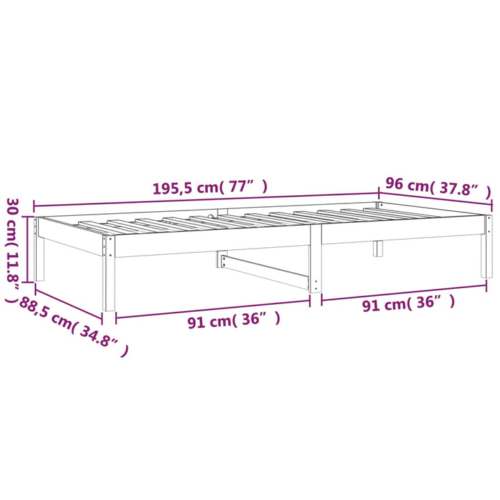 daybed 90x190 cm Single massivt fyrretræ