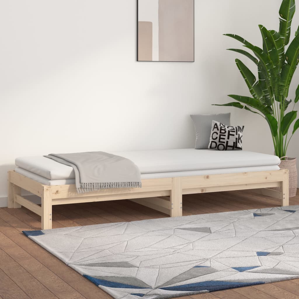 daybed med udtræk 2x(90x200) cm massivt fyrretræ