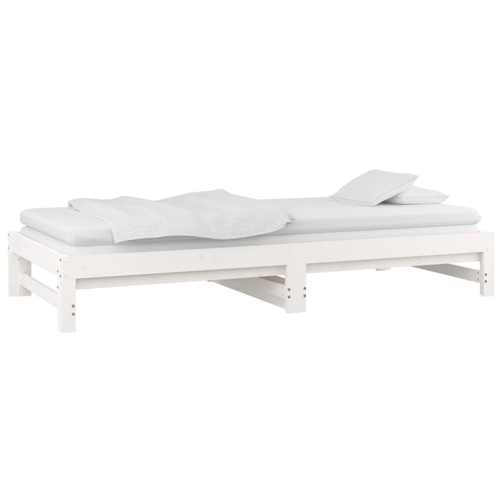 daybed med udtræk 2x(90x200) cm massivt fyrretræ hvid