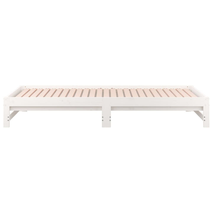 daybed med udtræk 2x(90x200) cm massivt fyrretræ hvid