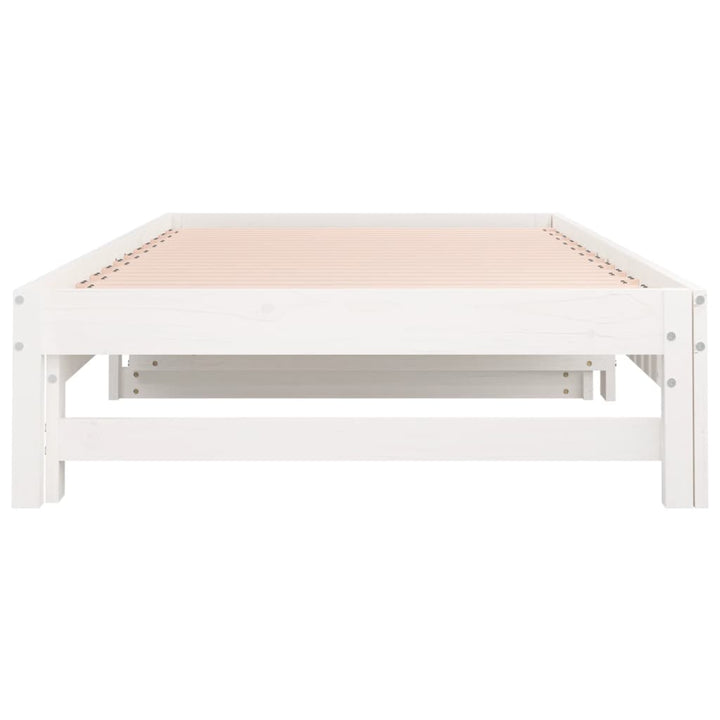 daybed med udtræk 2x(90x200) cm massivt fyrretræ hvid