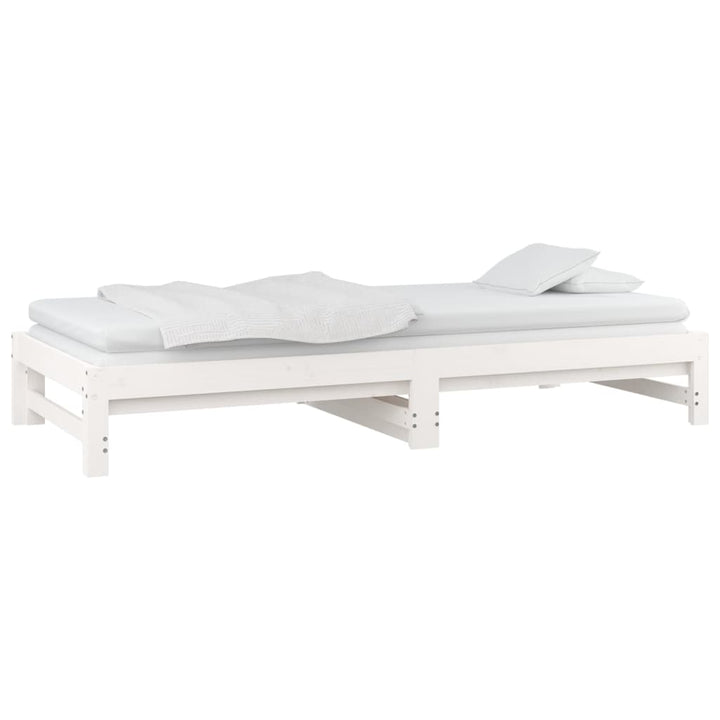 daybed med udtræk 2x(80x200) cm massivt fyrretræ hvid