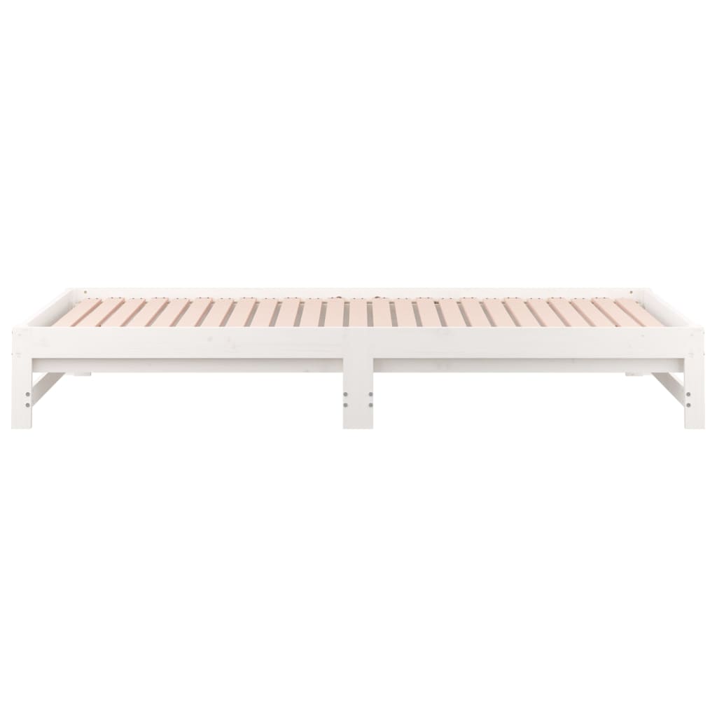 daybed med udtræk 2x(80x200) cm massivt fyrretræ hvid