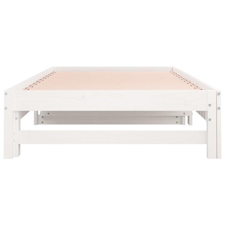 daybed med udtræk 2x(80x200) cm massivt fyrretræ hvid