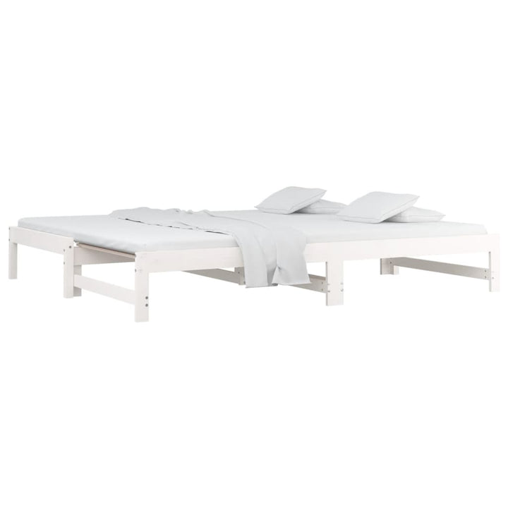 daybed med udtræk 2x(90x190) cm massivt fyrretræ hvid