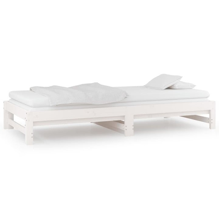 daybed med udtræk 2x(90x190) cm massivt fyrretræ hvid