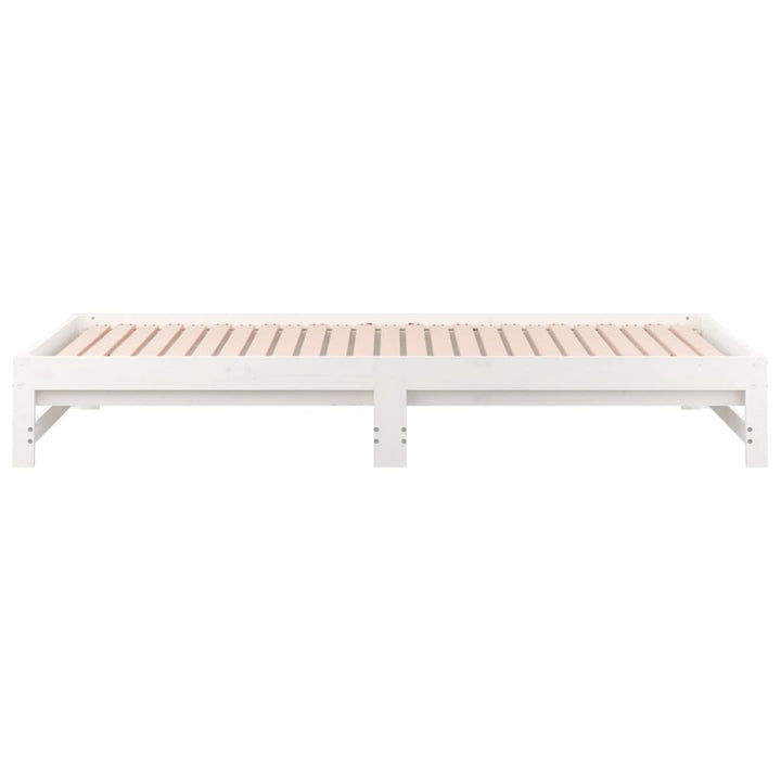 daybed med udtræk 2x(90x190) cm massivt fyrretræ hvid