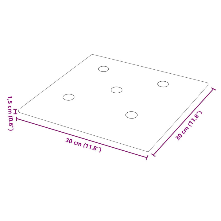Væghovedgærde 12 pcs Sort 30 x 30 cm Faux læder