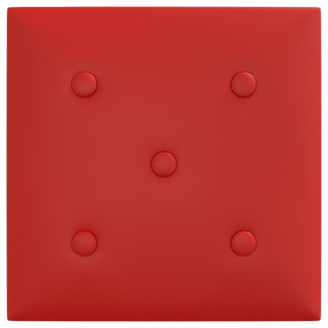 Væghovedgærde 12 pcs Vinrød 30 x 30 cm Faux læder