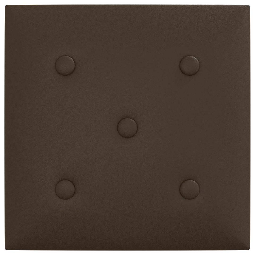 Væghovedgærde 12 pcs Brun 30 x 30 cm Faux læder
