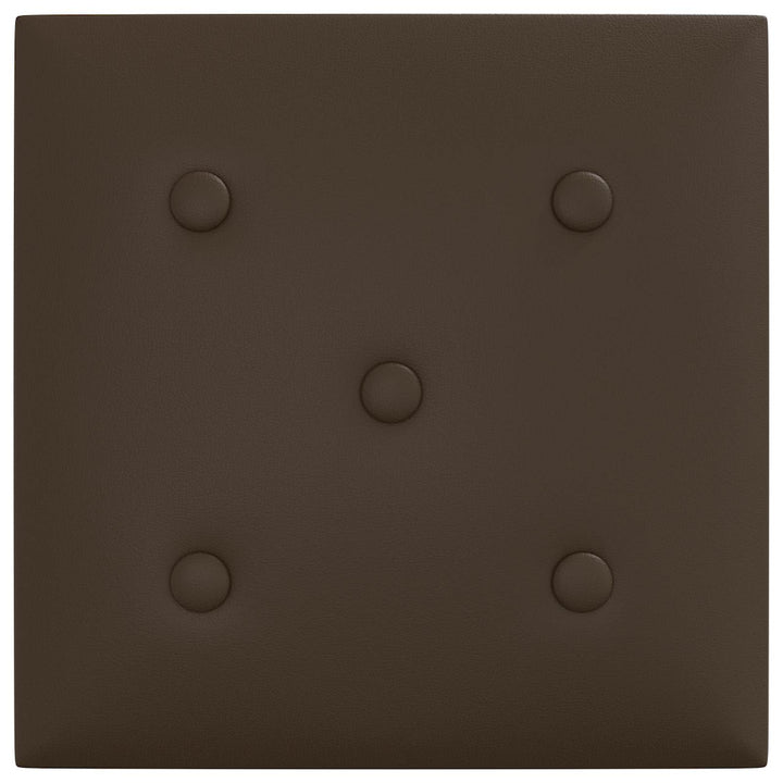 Væghovedgærde 12 pcs Brun 30 x 30 cm Faux læder