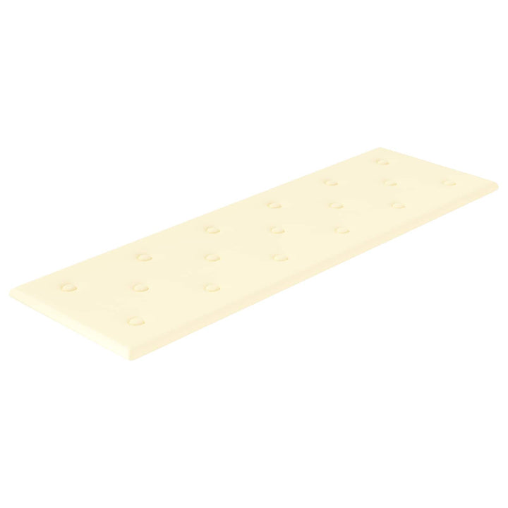 Væghovedgærde 12 pcs Creme 90 x 30 cm Faux læder