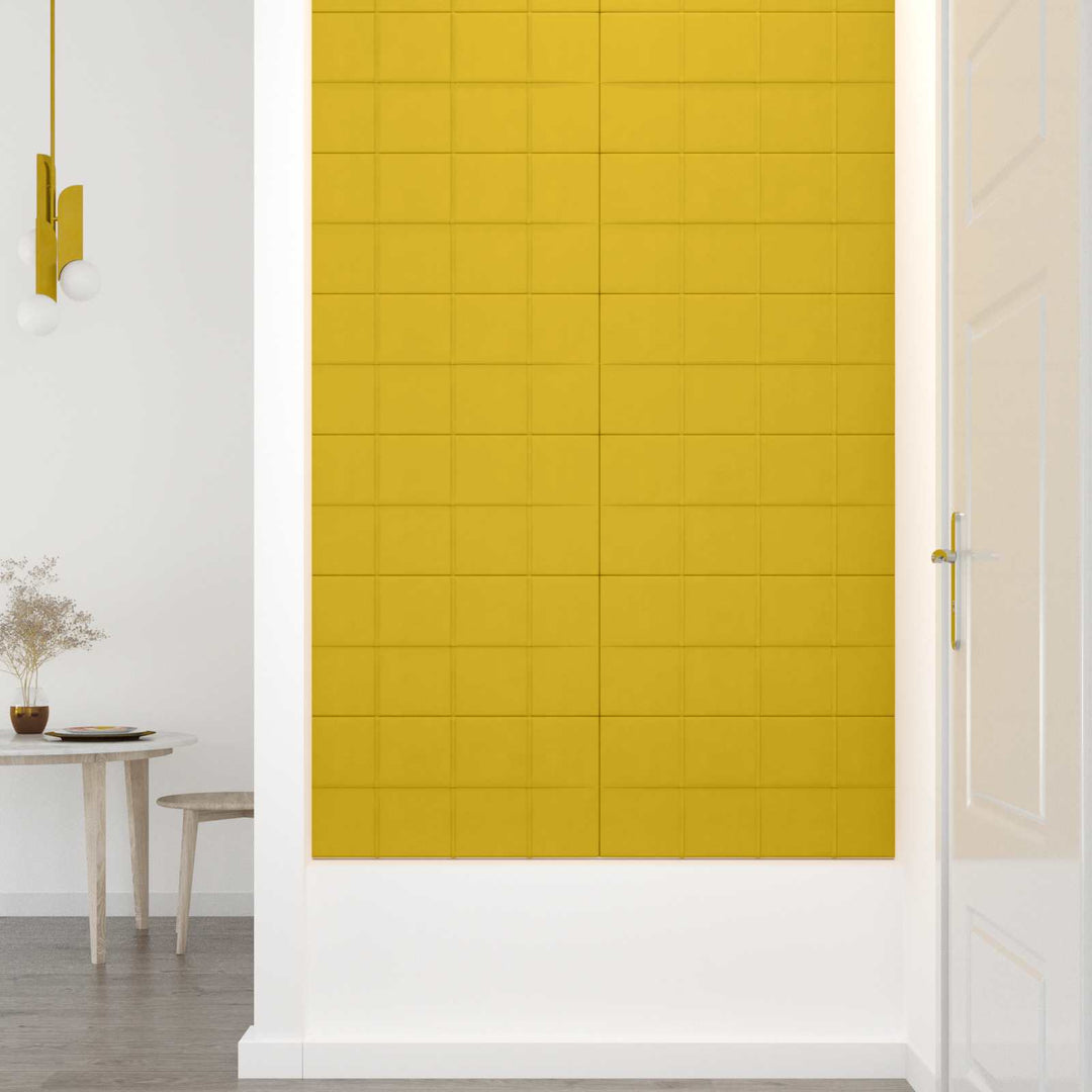 Væghovedgærde 12 pcs Gul 60 x 30 cm Fløjl