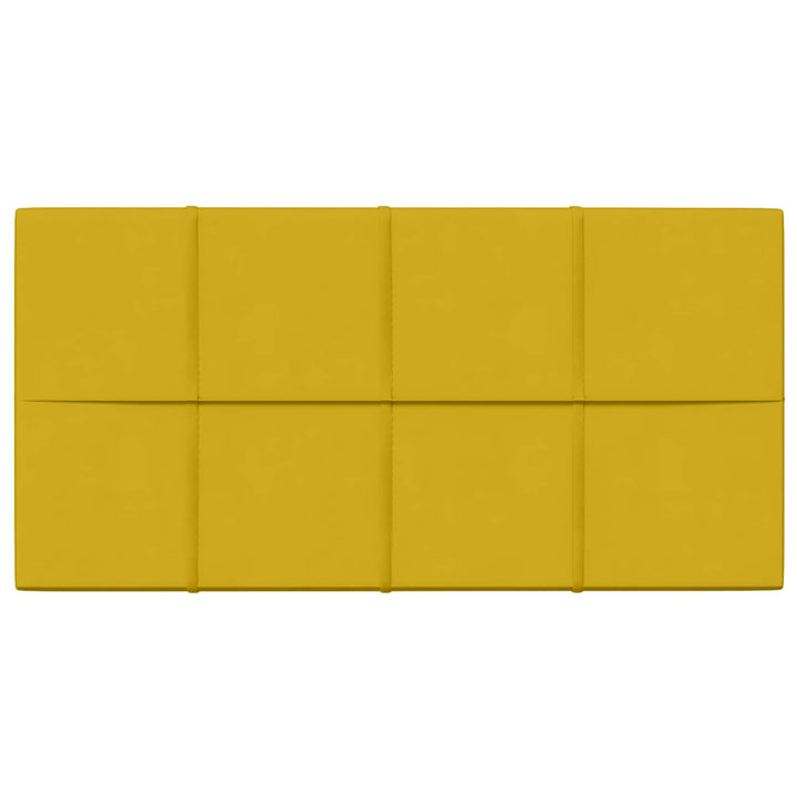 Væghovedgærde 12 pcs Gul 60 x 30 cm Fløjl