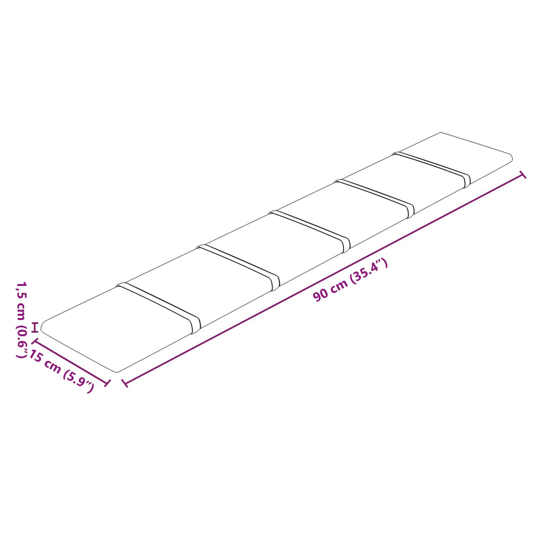 Væghovedgærde 12 pcs Lyserød 90 x 15 cm Fløjl