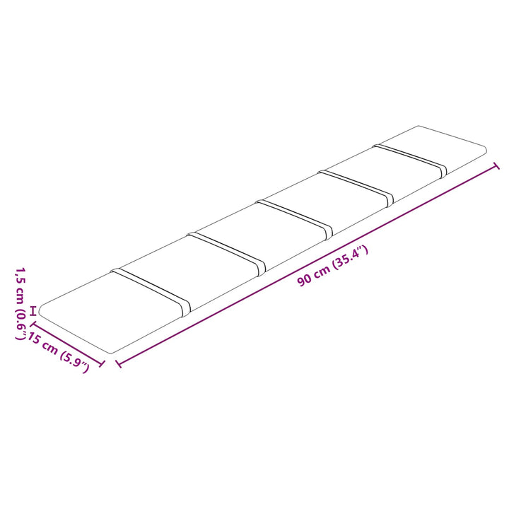 Væghovedgærde 12 pcs Lyserød 90 x 15 cm Fløjl