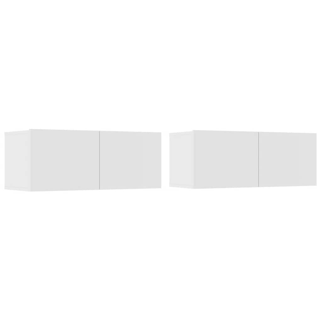 tv-skabe 2 stk. 80x30x30 cm konstrueret træ hvid