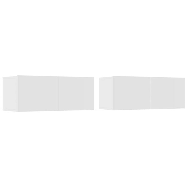 tv-skabe 2 stk. 80x30x30 cm konstrueret træ hvid
