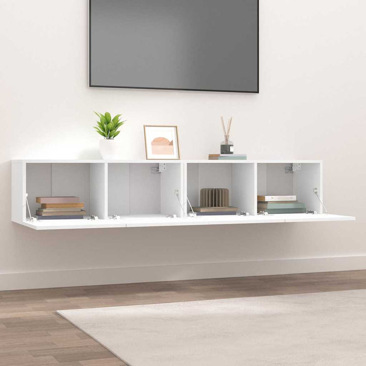 tv-skabe 2 stk. 80x30x30 cm konstrueret træ hvid