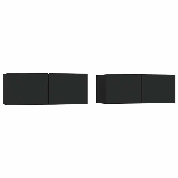 tv-borde 2 stk. 80x30x30 cm konstrueret træ sort