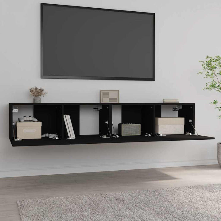 tv-borde 2 stk. 80x30x30 cm konstrueret træ sort