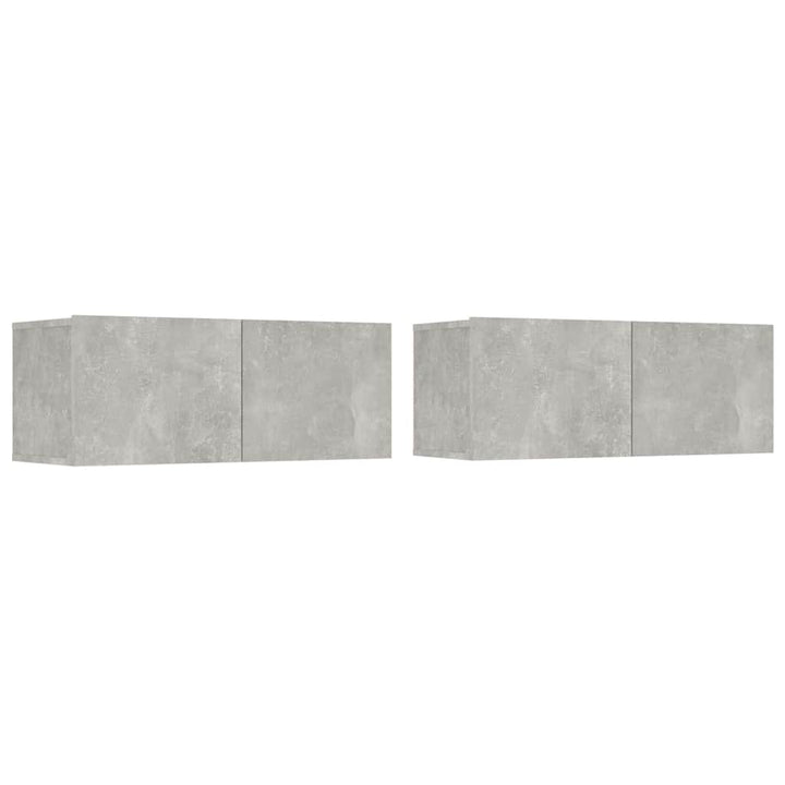 tv-skabe 2 stk. 80x30x30 cm konstrueret træ betongrå