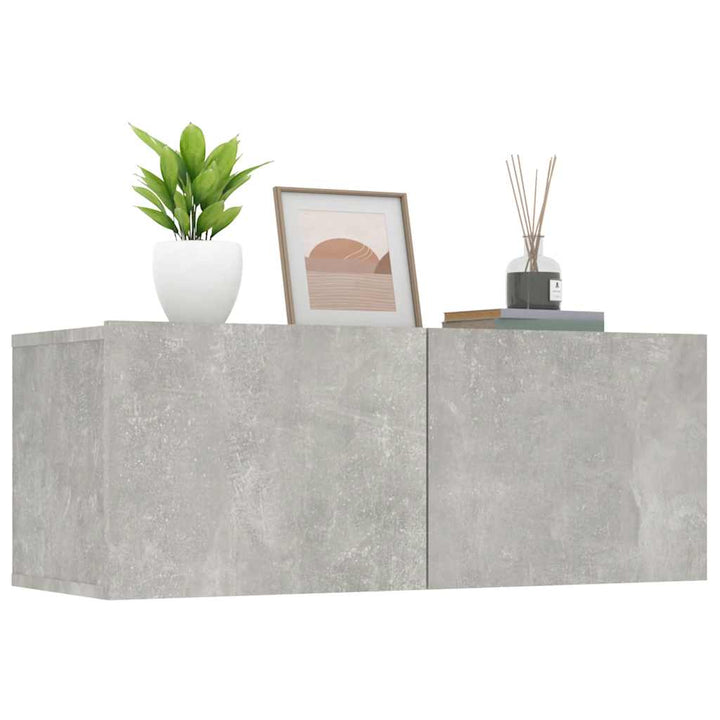 tv-skabe 2 stk. 80x30x30 cm konstrueret træ betongrå