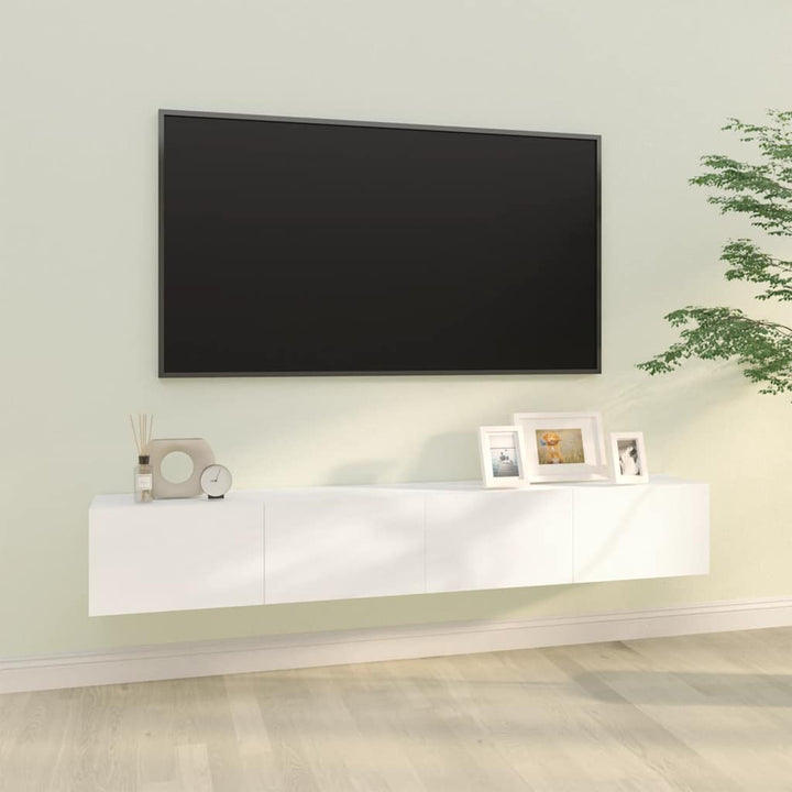 væghængte tv-skabe 2 stk. 100x30x30 cm konstrueret træ hvid