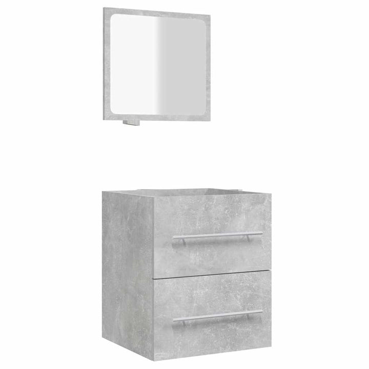 badeværelsesskab + spejl 41x38,5x48 cm konstrueret træ betongrå